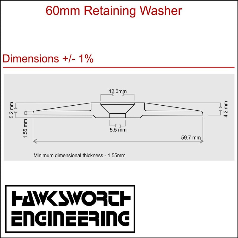 Hawkeng Flame Retardant Load Spreading 60mm plastic washers for fixing