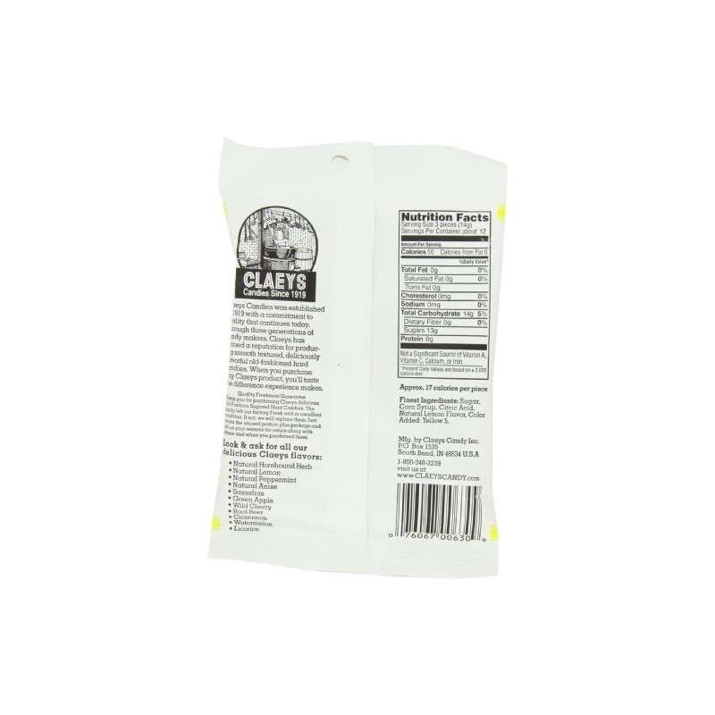 Claey's Candies Lemon Drops - Old Fashioned Hard Candy -