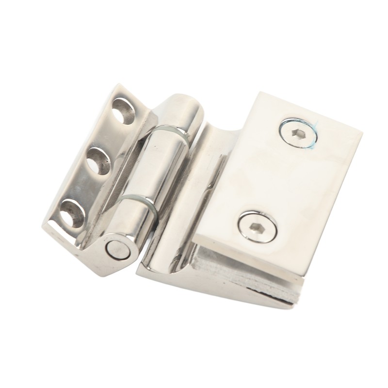 Curved Single‑Sided Hinge Stainless Steel Bathroom Hinge for Tempered 8‑12mm