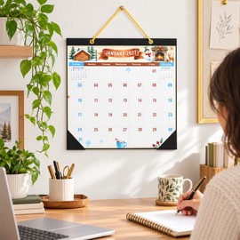2027 Wall Calendar for Daily Planning – Festive Watercolor Art with Large Writing Space for Home, Office & School