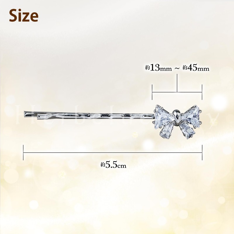 Herbeluemily HM-0177-R03-SVBF Bijou Hair Clip, Bangs Pin, Hair Clip, Bijou