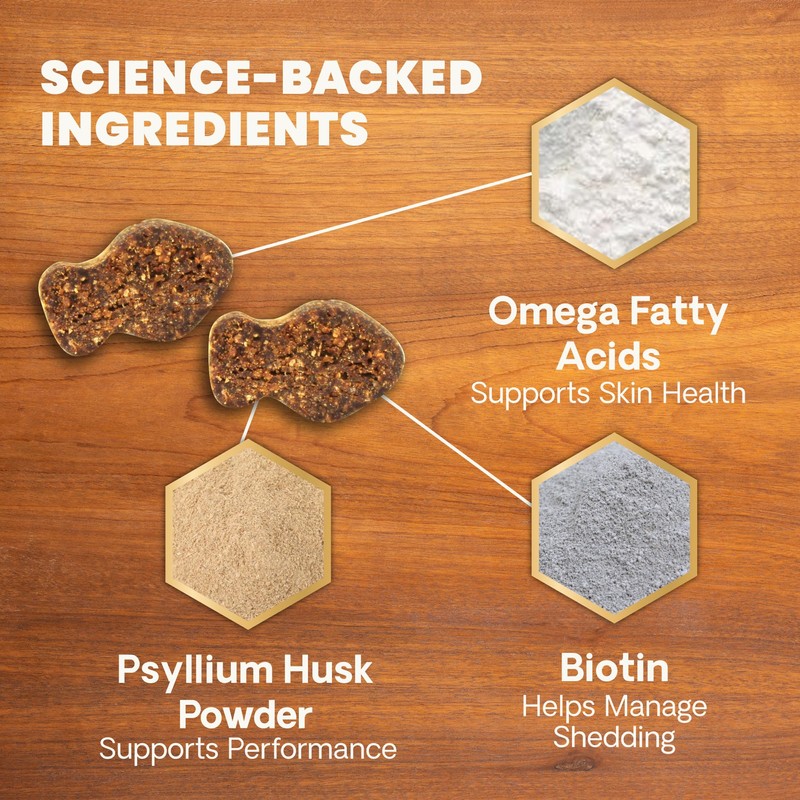 VetriScience Hairball Control Chews, Gentle Hairball Remedy for Cats, Omega-3