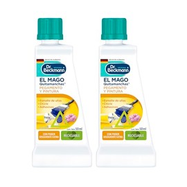 Dr. Beckmann, El Mago Quitamanchas Pegamento y Pintura, Elimina Manchas de Chicle, Esmalte, Adhesivos, Calidad Alemana, 2 Botellas de 50 ml