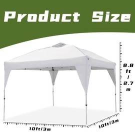 Canopy Replacement Top Outdoor for 10x10 Pop up Tent with Half Pole Skirts, Silver White