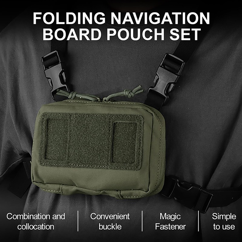 Zhongren Tactical Phone Chest Mount Molle Foldable Navigation Universal Phone