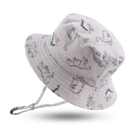 Xiaohawang Dinosaur Baby Sun Hat for Children Girls Boys Summer Hat UV Protection Hat Baby Hat Bob, Grey Dinosaure, 6-12 months