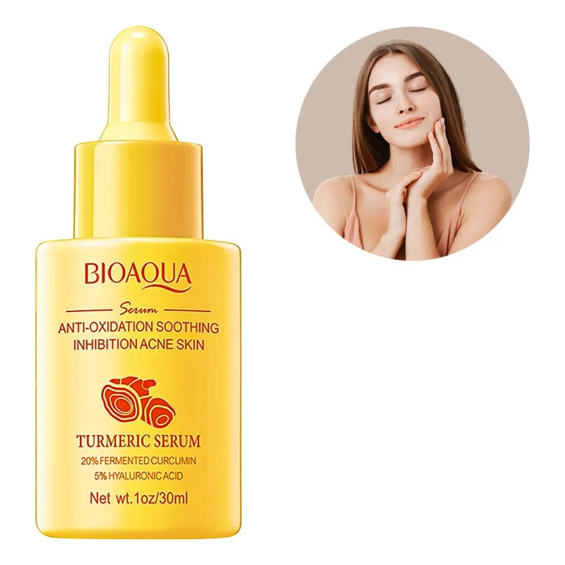 Sérum Facial Bioaqua de Cúrcuma con Ácido Hialurónico para Iluminar