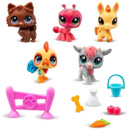Littlest Pet Shop Littlest Pet Shop Farm Besties Collector Set - Gen 7 Bobble Head Pets #56-60, Imagination Toy for Kids 4+