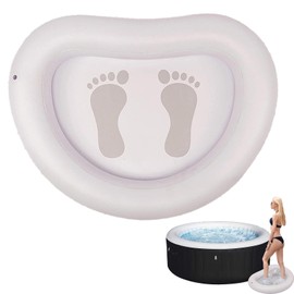 Inflatable Pool Foot Bath Basin, Foot Soaking Bath Basin Pool Feet Wash for Above Ground Swimming Pools, Swimming Pools Clean Feet, Home Spa Treatment(Size:with Footprint Print)
