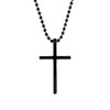 Stainless Steel Black Cross Pendant Chain Necklace for Men Women,