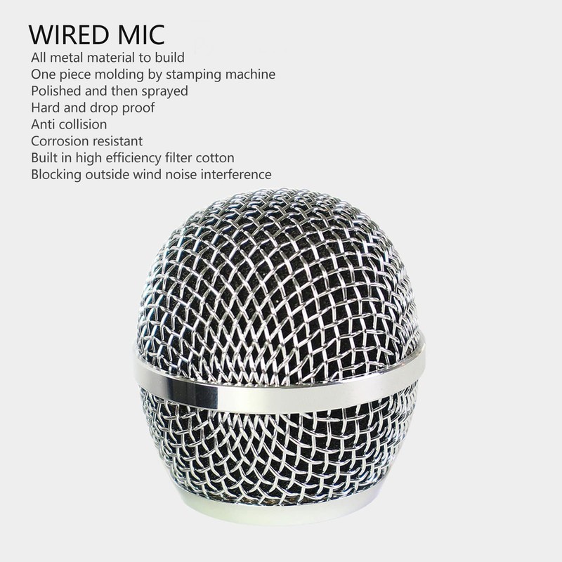 Goshyda Wired Dynamic Microphone, Professional Karaoke Handheld Microphone with Detachable