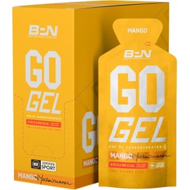 Bare Performance Nutrition, BPN Go Gel Endurance, Vegan + Gluten Free Running Gel with 24g of Carbohydrates & 100 Calories per Pack, 10 Single-Serving Packs, Mango