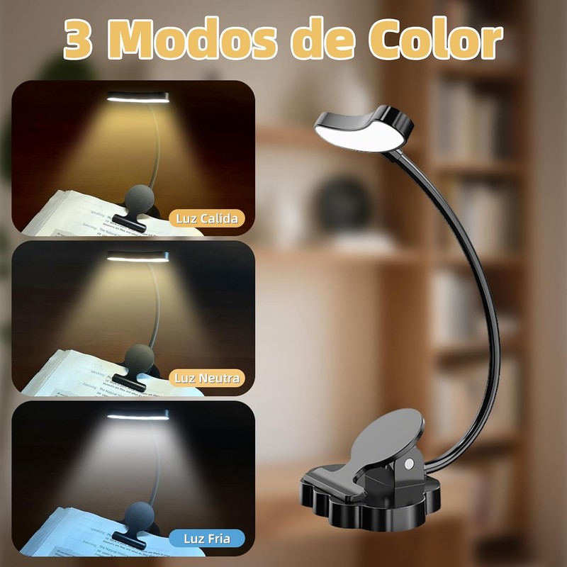 Luz de Lectura Recargable 12 LED MUNDO TODO JB255-N