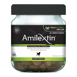 VetriScience Amilextin - Mobility & Agility Support for Dogs - Supplement Formula Aids Against Joint Stiffness - Healthy Joint Support for Comfort - Canine Supplement for Healthy Movement - 60 Chews