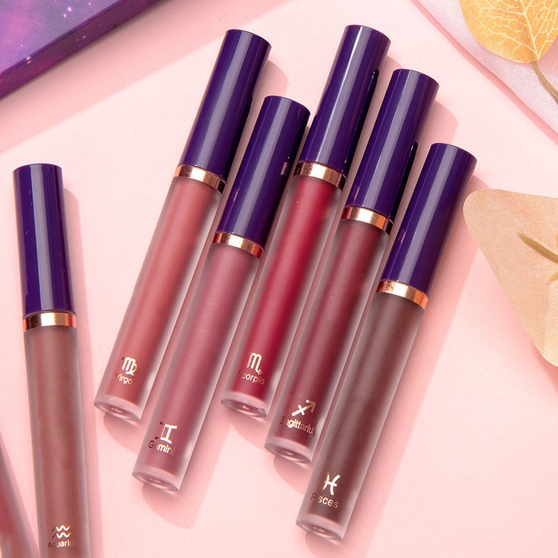 12 Colors Matte Liquid Lipstick Set Long Lasting Waterproof Non