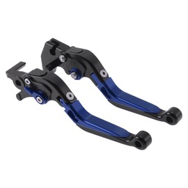 Motoforti Short Long Brake Clutch Levers for Yamaha MT125 2014-2021 6 Positon Adjustable Motorcycle Handlebar Brake Lever Aluminum Alloy Black Head Blue Handle