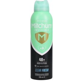 Mitchum Invisible Clear Fresh Anti Perspirant Spray 200 ml (4 Pack)