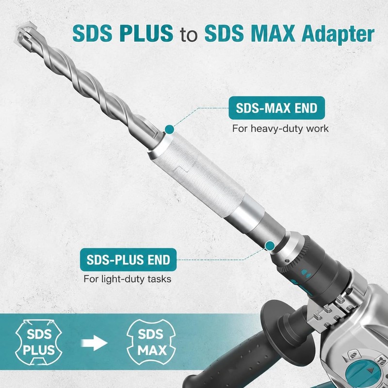 SDS Plus to SDS Max Adapter, Heavy Duty Alloy Steel