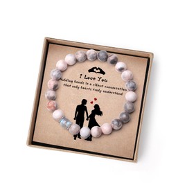 Bracelets Gift for Mom Women Friend Wife Her, Natural Gemstone Beaded Bracelets Pendant for Valentine Day, To My Daughter Grandma Sister Anniversary Birthday Gifts