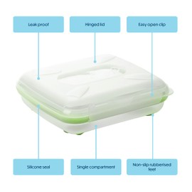 Smash Leakproof Sandwich Lunch Box Green | BPA-Free, Reusable & Eco-Friendly | Airtight Food Storage Container for School, Work & Travel | Dishwasher Safe & Durable Lunch Solution