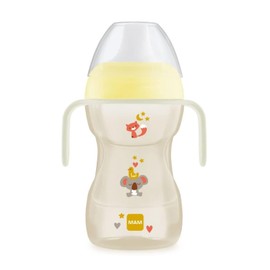 MAM Fun to Drink Cup Night with Glow in the Dark Handles and Hard Spout, 8+ Months, 270 ml, Neutral