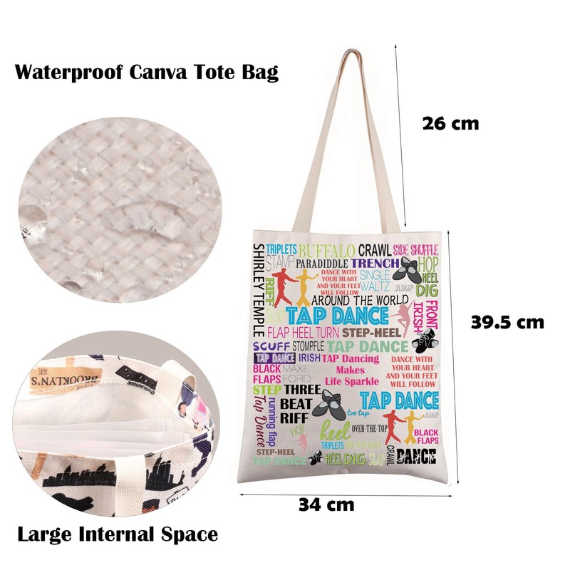 FEELMEM Tap Dance Gift Tap Dancing Dancer Tote Bag Tap