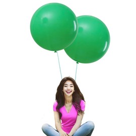 IN-JOOYAA 24 Inch Latex Big Round Balloons 7 Pack Green Thick Giant Balloons for Photo Shoot Wedding Baby Shower Birthday Party Decorations
