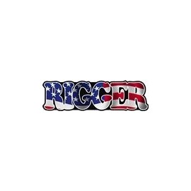 Rigger American Flag Hard Hat Sticker 3" x 1"