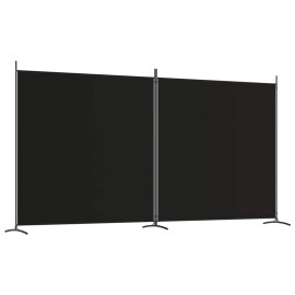 2-Panel Black Fabric Room Divider 137"x70.9" Screen & Dividercolor: Black Color