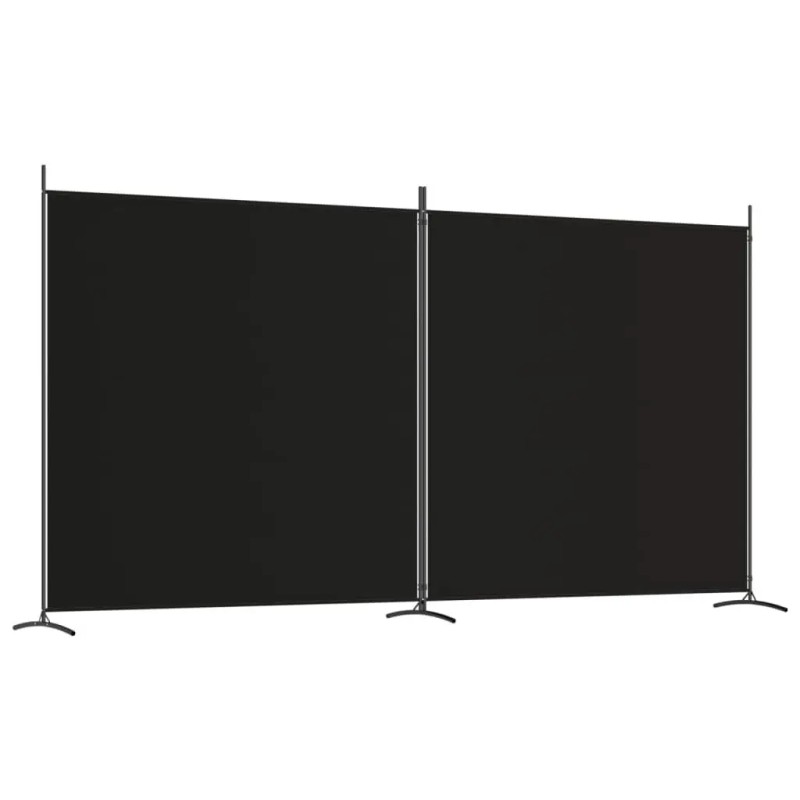 2-Panel Black Fabric Room Divider 137"x70.9" Screen & Dividercolor: Black