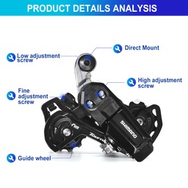 Aresvns Bike Rear Derailleur 6/7 Speed RD-TY200 Direct Mount for Mountain Bicycle Bike (Black)