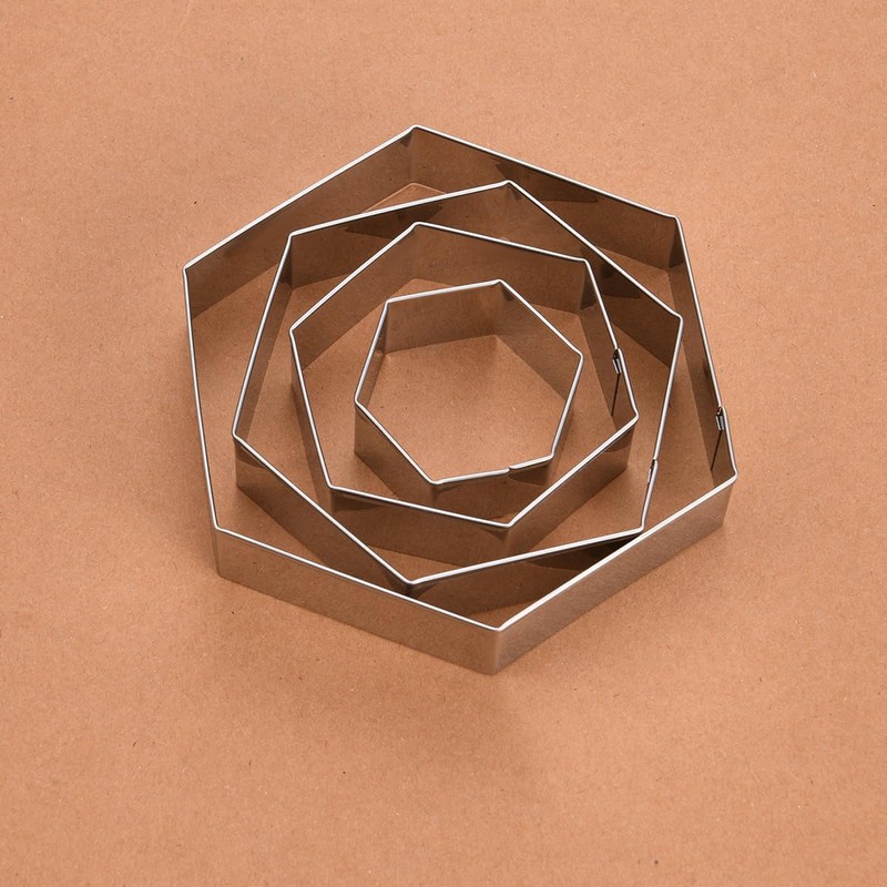 Regular Hexagon Cookie Cutter Set Large Stainless Steel Honeycomb Geometric