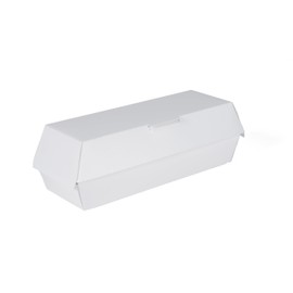 Southern Champion Tray 0717 Paperboard Foot Long Hot Dog Clamshell Container, 11-3/8" Length x 2-3/8" Width x 2-1/4" Height, White (Pack of 400)
