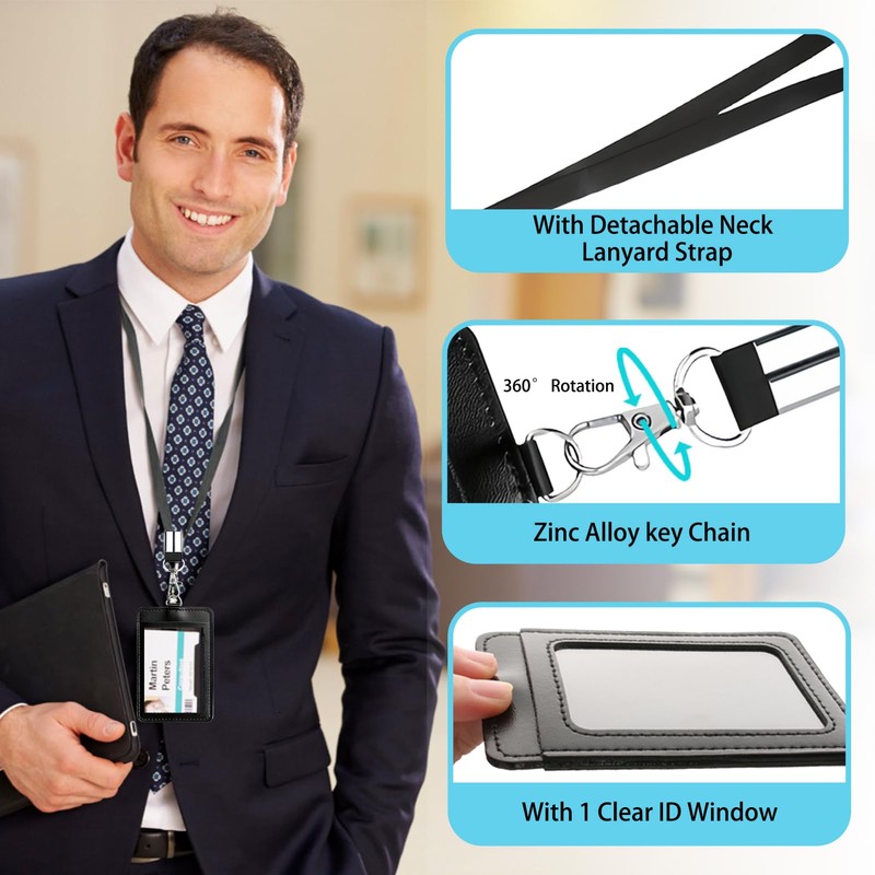 Pack of 2 ID Card Holder Vertical ID Card Holder