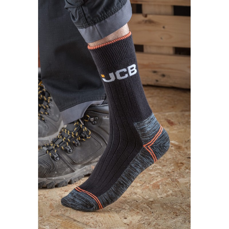JCB - Mens Black High Vis Boot Socks | 3