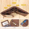 JINCKE, Men's Bi-fold Wallet, RFID Theft Prevention, Handheld, Genuine Leather,