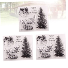 Operitacx 6 Pcs Embossing Stamp Photo Album Stamp Pads for Card Making Acrylic Art Christmas Rubber for Making Letter Stamp Holiday Clear Stamp Card Making Kit Xmas Clear Scrapbook Account