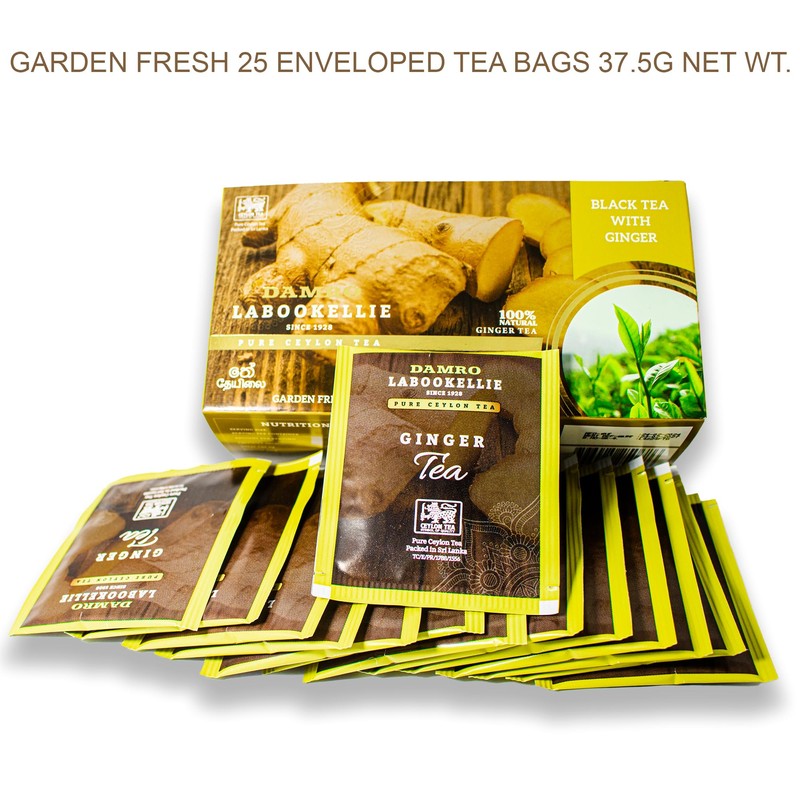 MSSDK Solutions Ginger Flavored Ceylon Black Tea, Enveloped 25 Tea