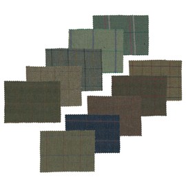 Walker and Hawkes - Tweed Fabric Cloth 60% Wool Checkered - Sage with Purple Stripes - 50 x 150cm (1/2 metre)