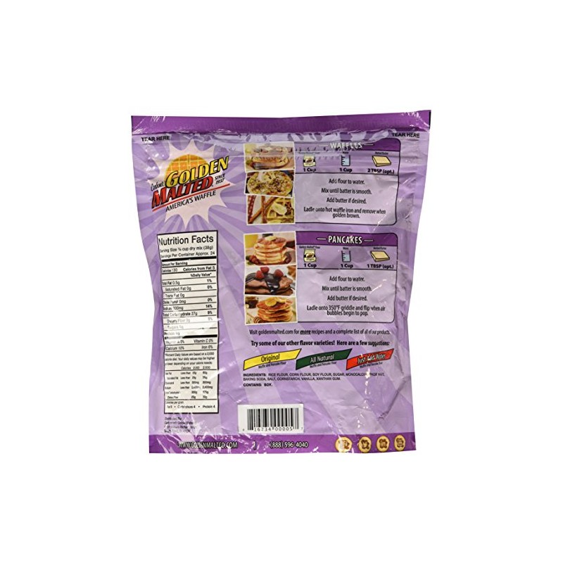 Carbon's Golden Malted Gluten Free Waffle and Pancake Mix, 32