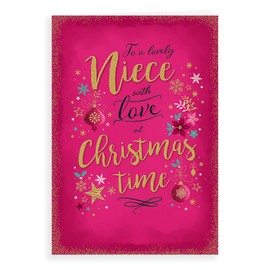 Piccadilly Greetings Modern Christmas Card Niece - 9 x 6 inches