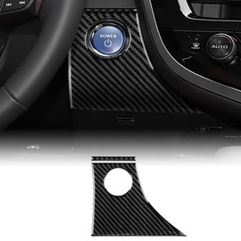 AIRSPEED Black Carbon Fiber for 2018-2024 Toyota Camry Center Console Ignition Starter Button Frame Cover Car Interior Trim Accessories