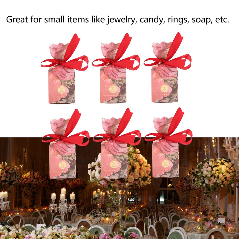50 Set Wedding Favor Boxes Floral Pattern Retro Style Easy