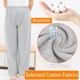 AUSTYLCO Unisex Patient Pants, Bedridden Clothing, 2 Side Zippers Full Open Down Sweatpants, Leg Post Surgery Pant for Fracture/Disability Patients