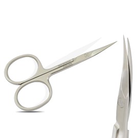 MASTERYD Cuticle Scissors Extra Fine Curved Blade, Super Slim Manicure Pedicure Scissors for Cuticles Small Scissors with Precise Pointed Tip Grooming Blades, Eyebrow, Eyelash & Dry Skin