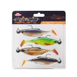 Berkley Pulse Realistic Roach Prerigged Soft Bait Shad with Jig Head - Ultra Realistic Shape and Action for Predator Fishing - Pike, Zander, Perch