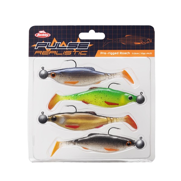 Berkley Pulse Realistic Roach Prerigged Soft Bait Shad with Jig