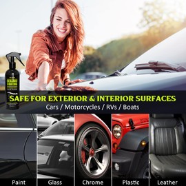 FOLLOWIN Quick SiO2 Ceramic Coating for Cars,Rapid Ceramic Paint Sealant Kit,Detail Ceramic Spray-High Hydrophobic,Gloss & Shine Top Coat for RV,Car,Motorcycle and Boat, Detail Protection 10.5oz