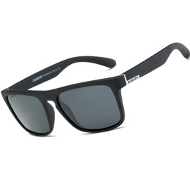 HGDGears Polarized Glasses Men Women Driving Cycling Fishing Retro Sunglasses UV Protection, Jet black