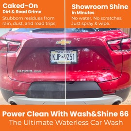 Shinykings Wash&Shine 66 32 fl.oz WATERLESS Car Wash with Ultra Car Shine Effect Powerful Car Wash Spray or Foam Soap for All Surfaces | Scratch-Free & Biodegradable Car Cleaner | 32 fl.oz.